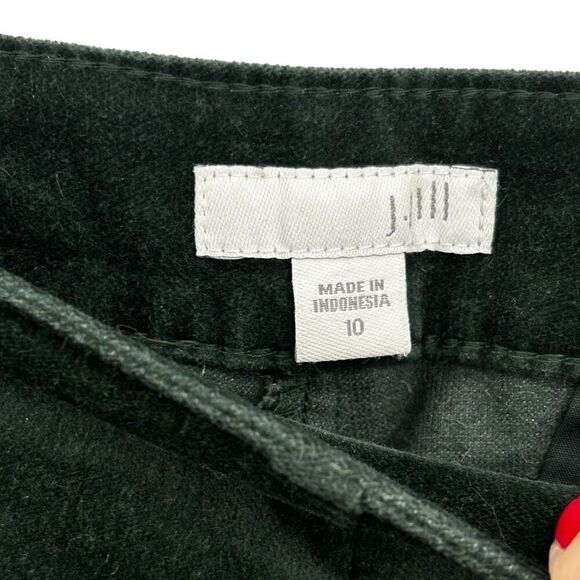 J Jill Velvet Straight Leg Ankle Pants Green Size 10 - Picture 2 of 8